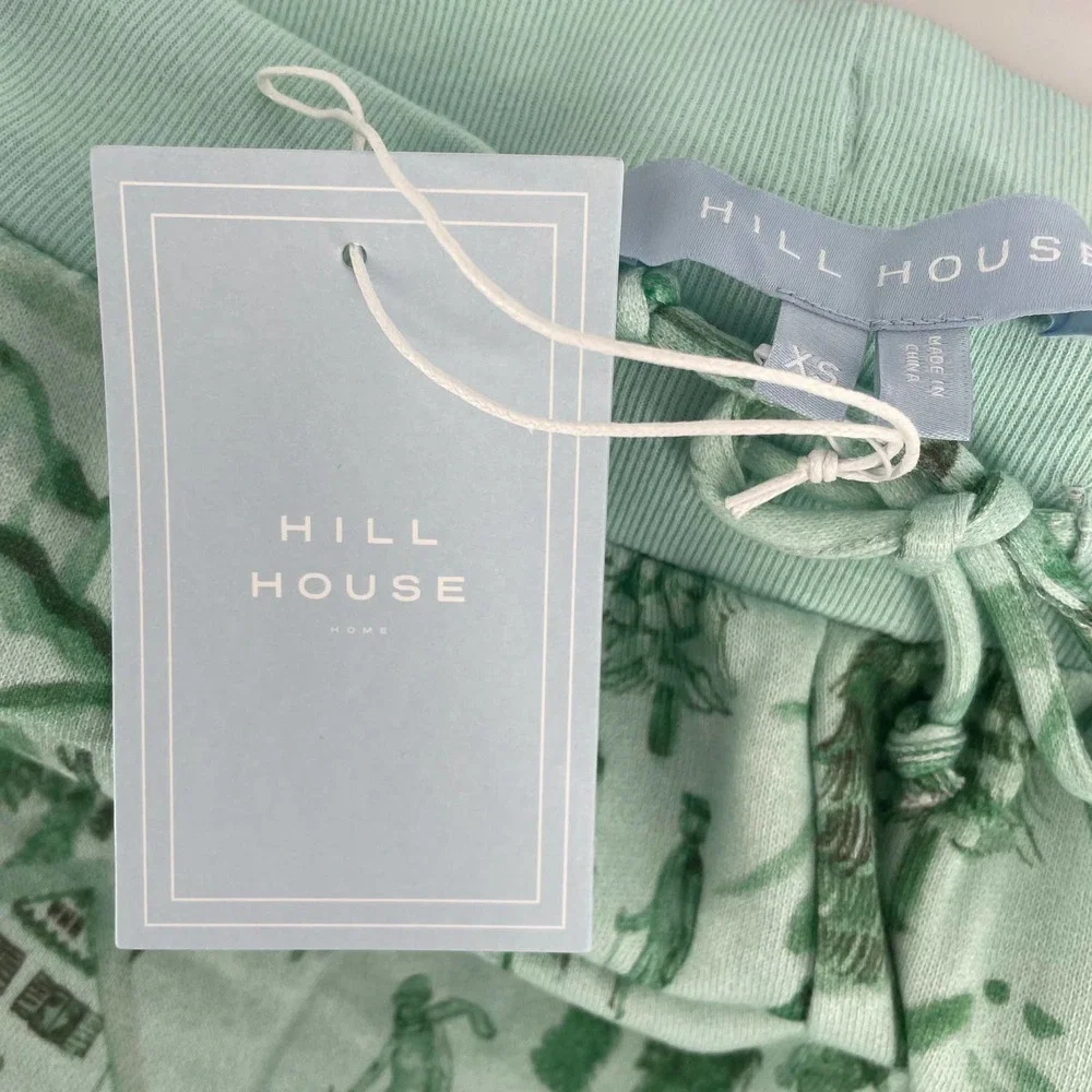 Hill House Teddy Jogger Sweatpants in Ski Chalet Print Green - Picture 6 of 8